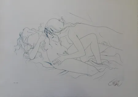 版画 Valadie - Etreinte saphique