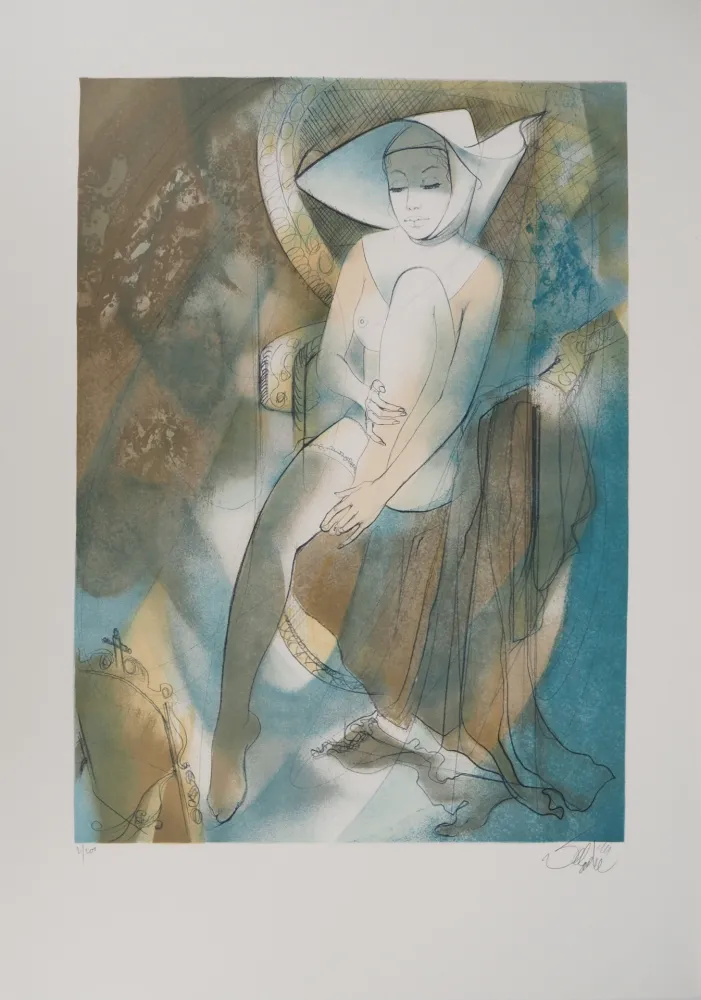 石版画 Valadie - La religieuse