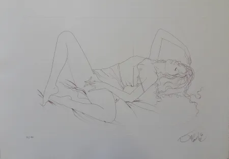 版画 Valadie - Langoureuse sieste