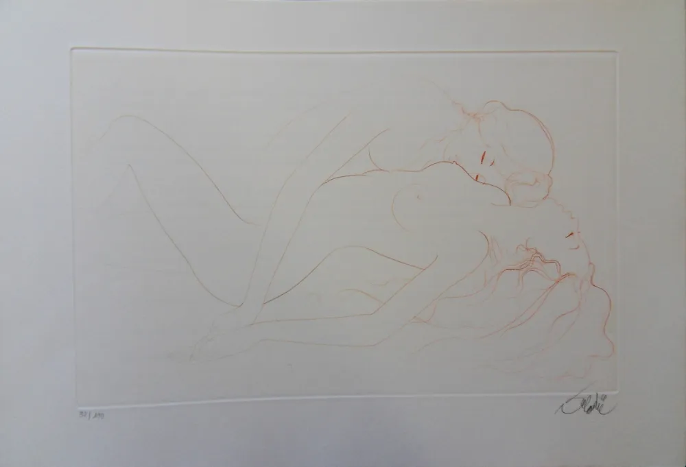 版画 Valadie - Tout contre elle