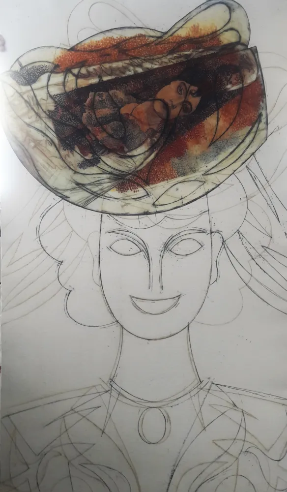 蚀刻飞尘法 Valdés - Cabeza con sombrero III