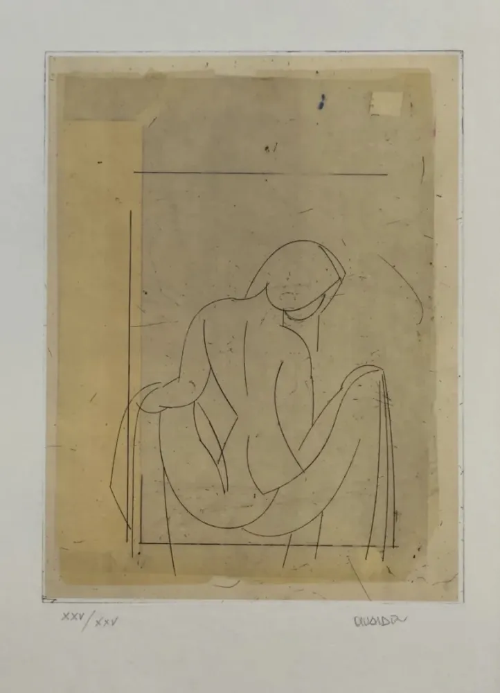 蚀刻版画 Valdés - Desnudo