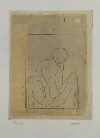 蚀刻版画 Valdés - Desnudo