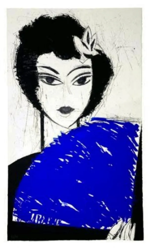 蚀刻飞尘法 Valdés - La Femme à l'éventail