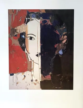 海报 Valdés - Retrato Con Medio Rostro Azul