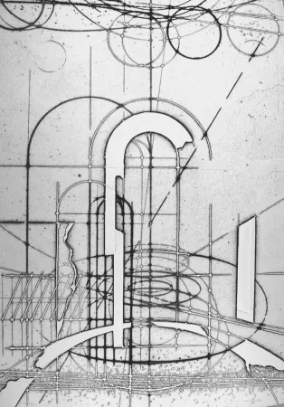 蚀刻版画 Valentini - Composizione 