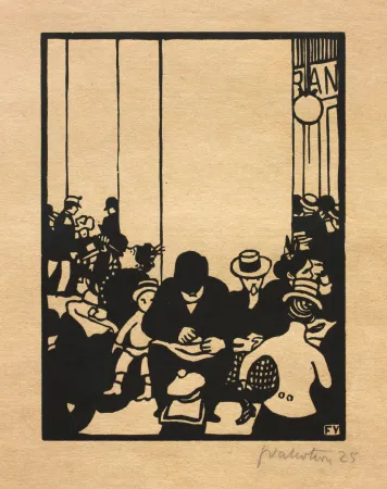 木刻 Vallotton - Cinq heures (L'Éxposition universelle)