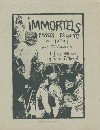 石版画 Vallotton - Immortels passés, présents ou futurs