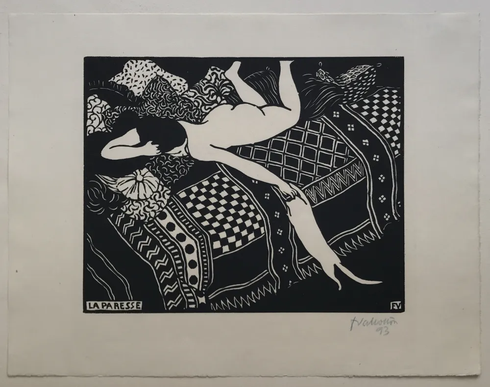 木刻 Vallotton - La Paresse (Laziness)