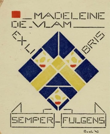 油毡版画 Van Der Leck - Ex libris Madeleine de Vlam