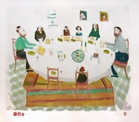 版画 Van Der Westhuizen - Passover meal
