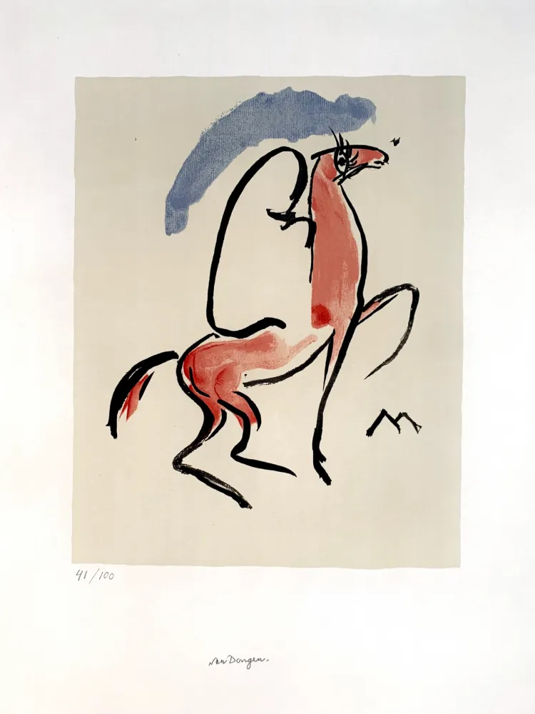 石版画 Van Dongen - Cavalier Arabe