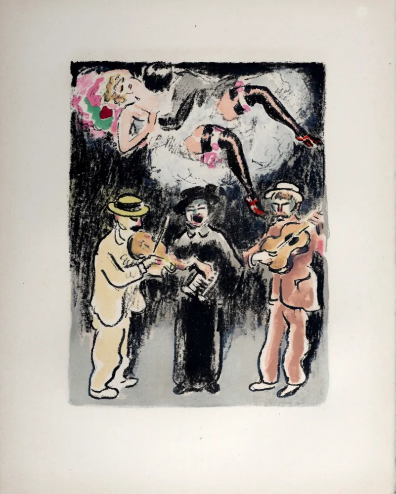 石版画 Van Dongen - Chanteurs des rues, ou le rêve à bon marché, 1949