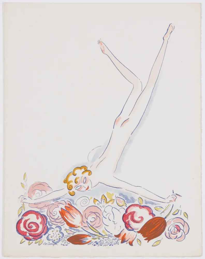 镂版印刷 Van Dongen - Fille au Fleurs