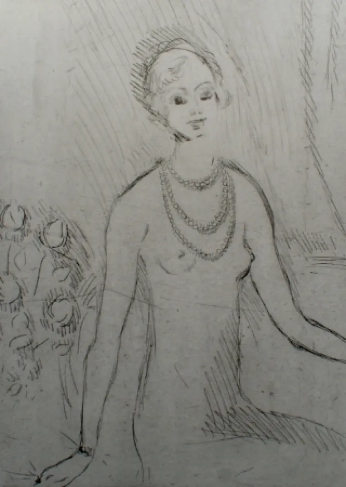 版画 Van Dongen - Girl with a pearl necklaces