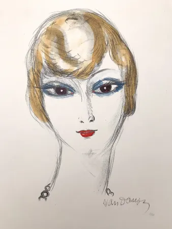 石版画 Van Dongen - Girl with blond hair