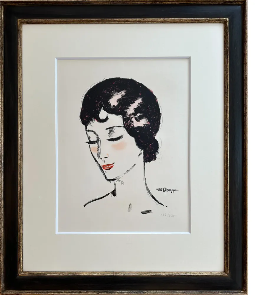 石版画 Van Dongen - Girl with Lowered Eyes