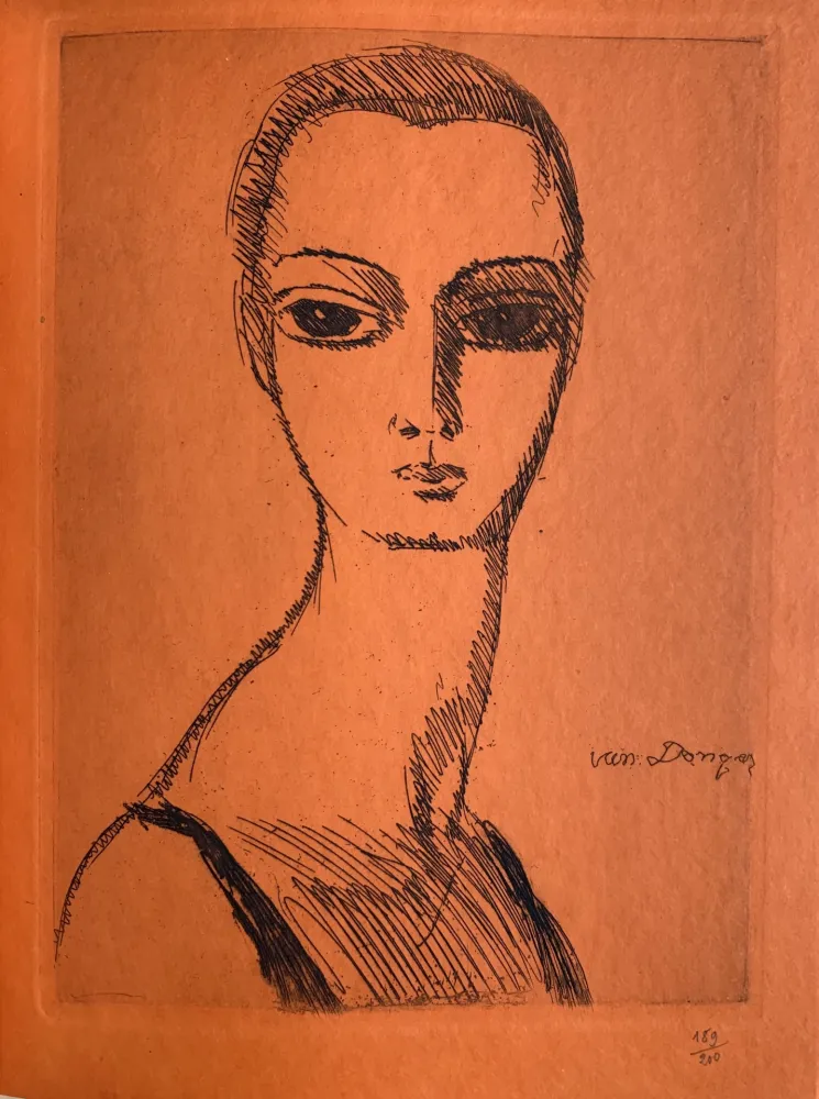 版画 Van Dongen - Girl with Swans Neck