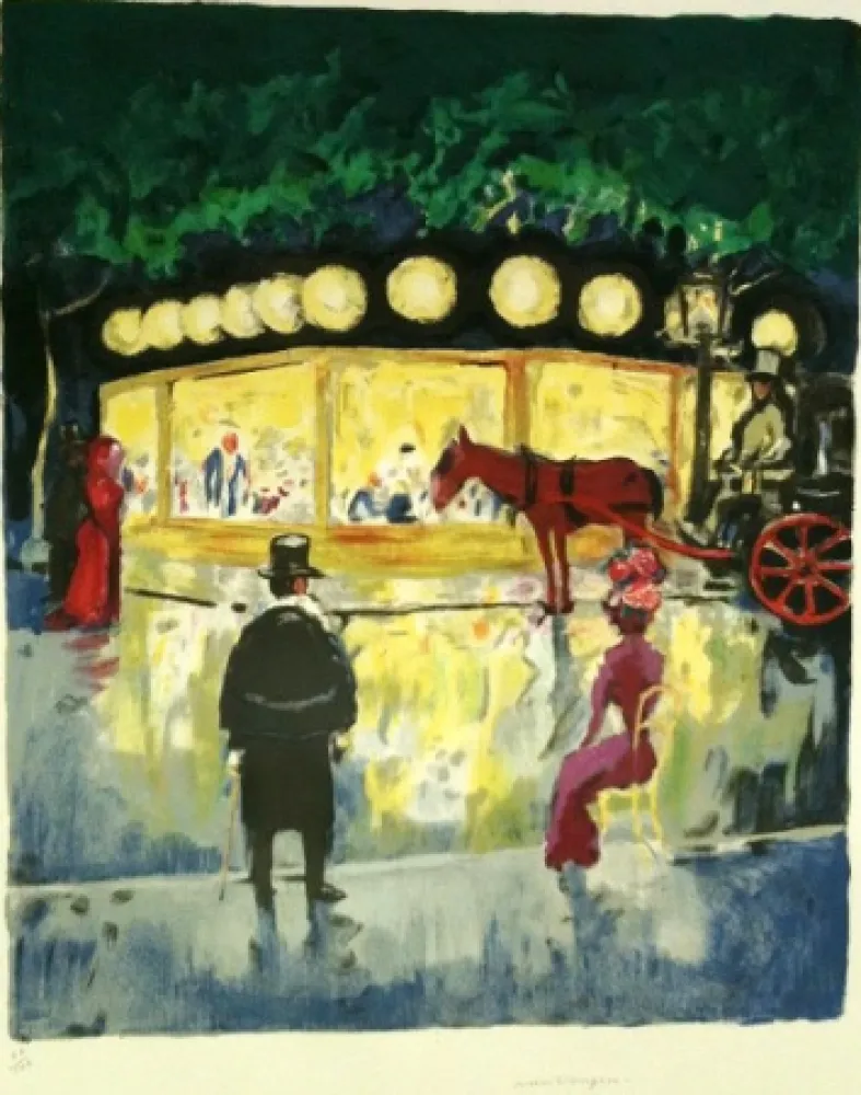 石版画 Van Dongen - LE CARROUSEL AU BOIS DE BOULOGNE