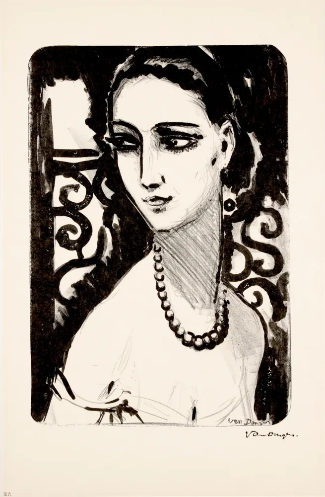 石版画 Van Dongen - Le Collier de Perles
