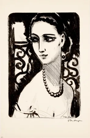 石版画 Van Dongen - Le Collier de Perles