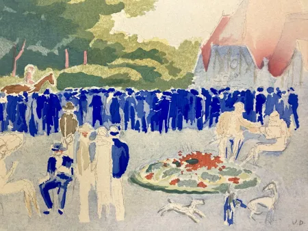 镂版印刷 Van Dongen - Le Grand prix de Normandie. Pochoir, 1920. 