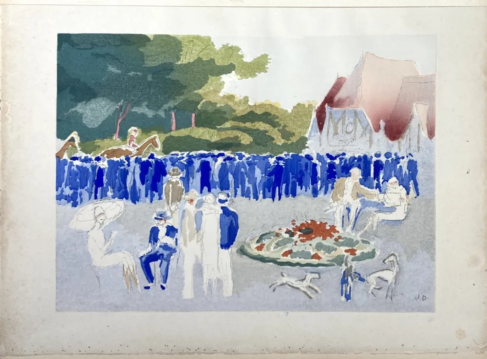 镂版印刷 Van Dongen - Le Grand prix de Normandie. Pochoir, 1920. 