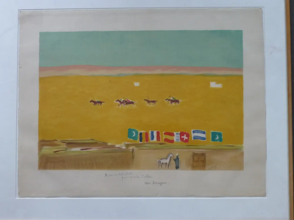 石版画 Van Dongen - Le polo à Alexandrie 