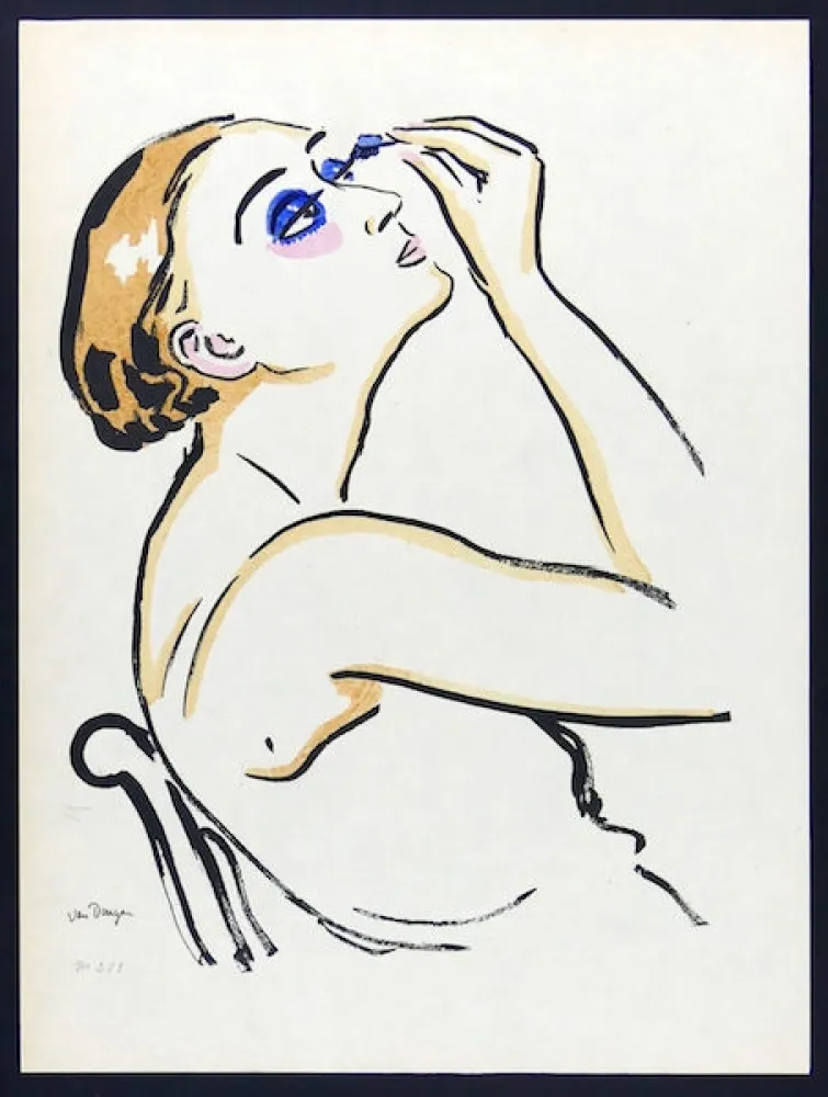镂版印刷 Van Dongen - Le Rimmel, Femme se macquilant