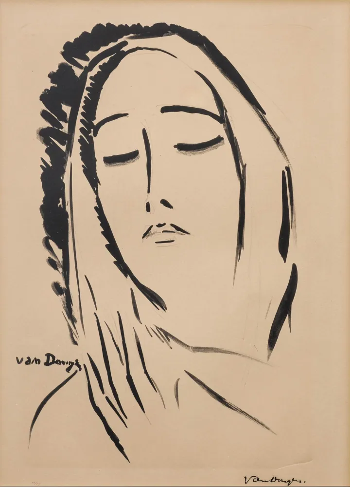 石版画 Van Dongen - L'écharpe. 1925.