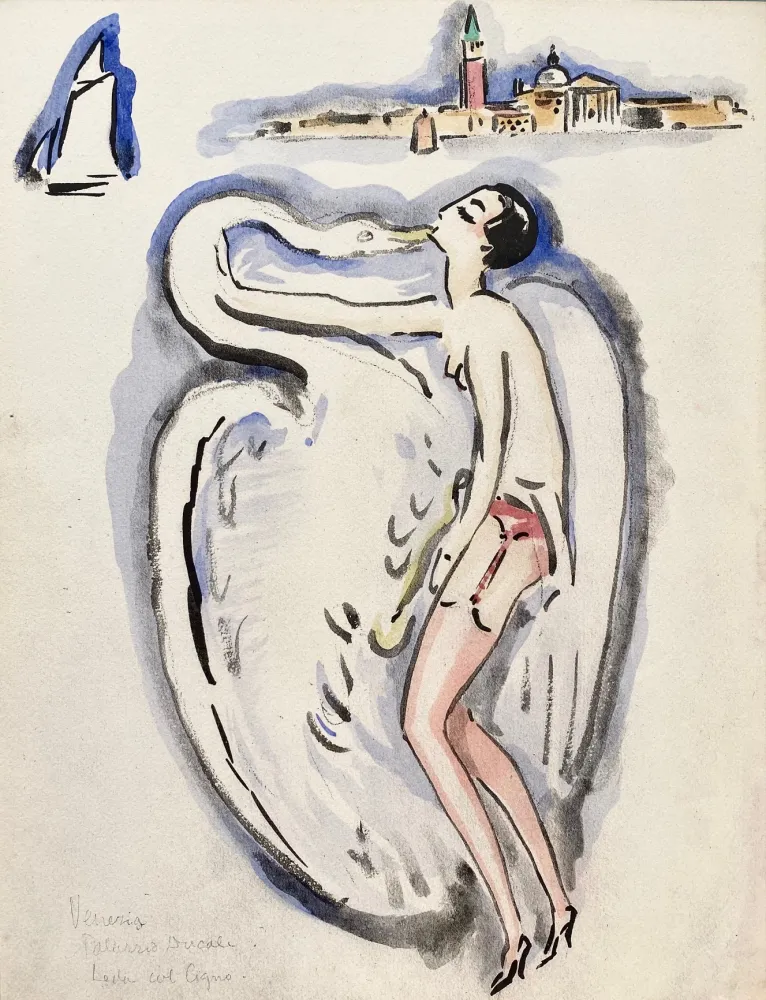 镂版印刷 Van Dongen - Leda and the Swann