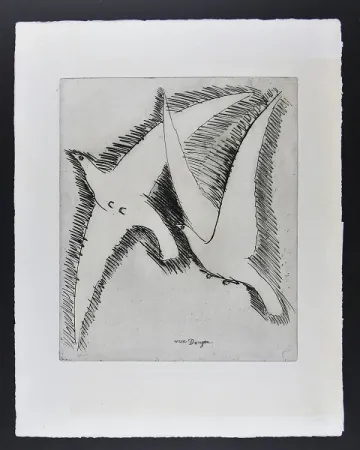 版画 Van Dongen - Les Mouettes