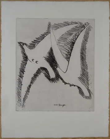 蚀刻版画 Van Dongen - Les Mouettes