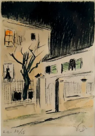 石版画 Van Dongen - Maison a Paris