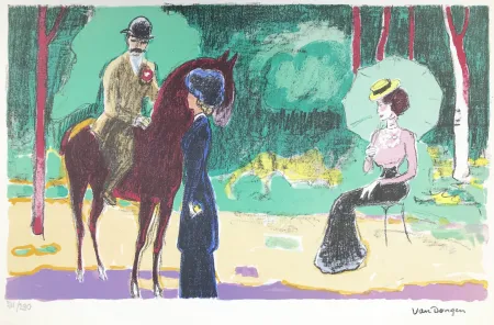 石版画 Van Dongen - Meeting in the woods