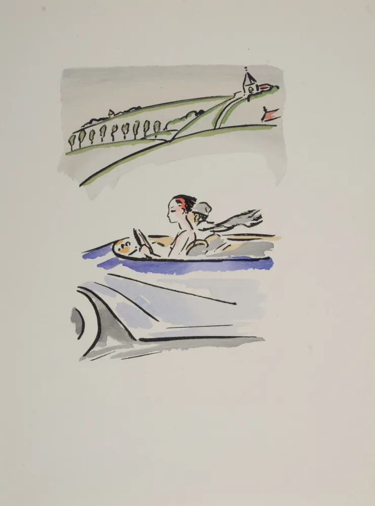 镂版印刷 Van Dongen - Motoring Through the Countryside