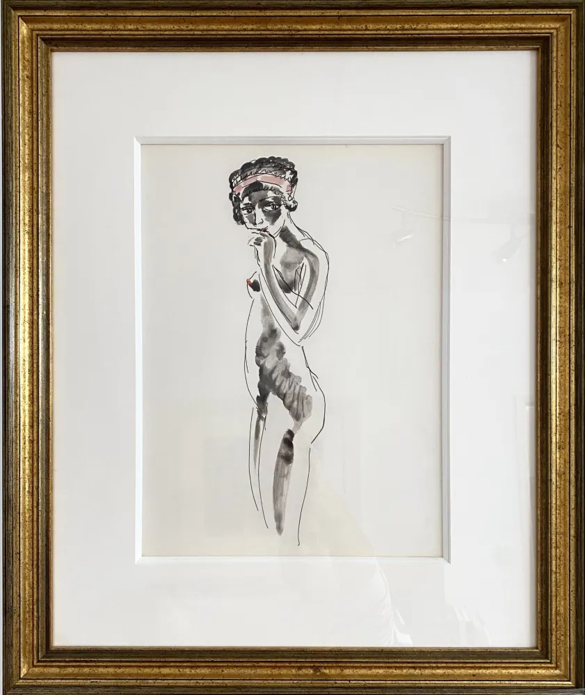 蚀刻版画 Van Dongen - Odalique africaine standing