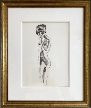 蚀刻版画 Van Dongen - Odalique africaine standing