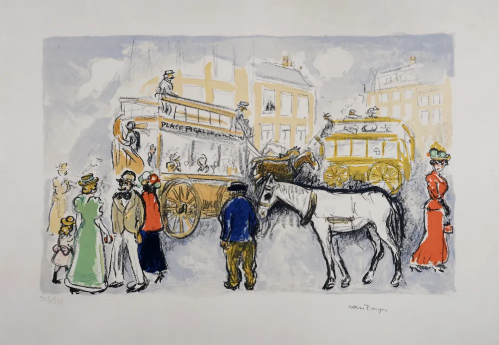 石版画 Van Dongen - Place Pigalle, circa 1950