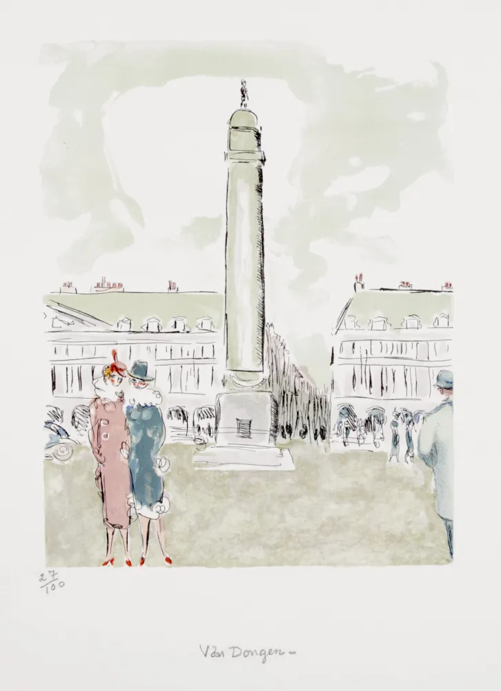 石版画 Van Dongen - Place Vendôme