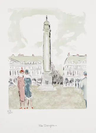 石版画 Van Dongen - Place Vendôme