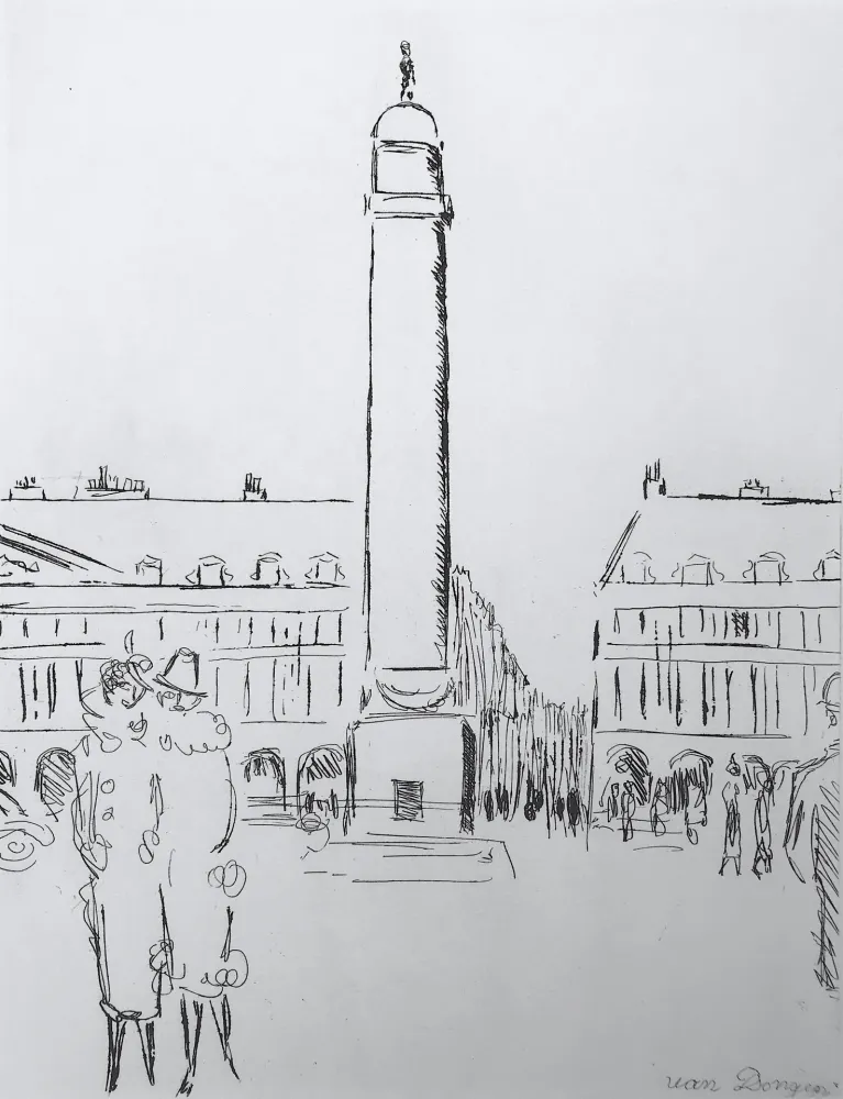 版画 Van Dongen - Place Vendome