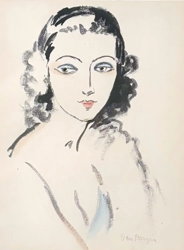 镂版印刷 Van Dongen - Portrait de Femme