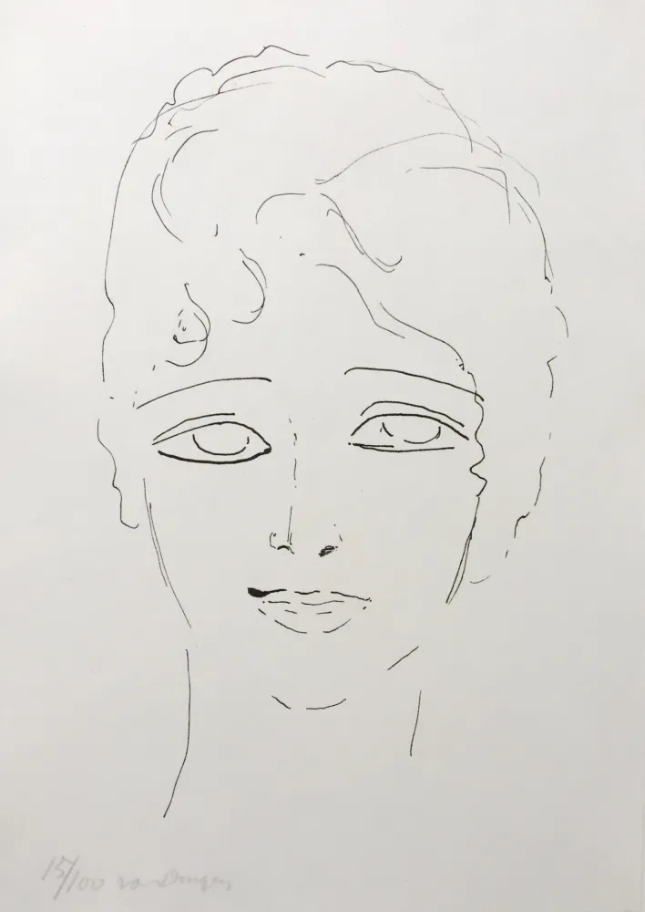 石版画 Van Dongen - Tete de Femme