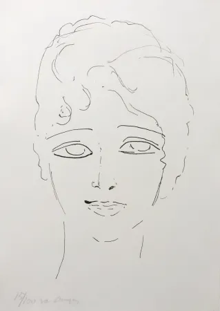 石版画 Van Dongen - Tete de Femme