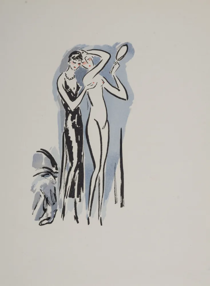 镂版印刷 Van Dongen - Two Women with Mirror