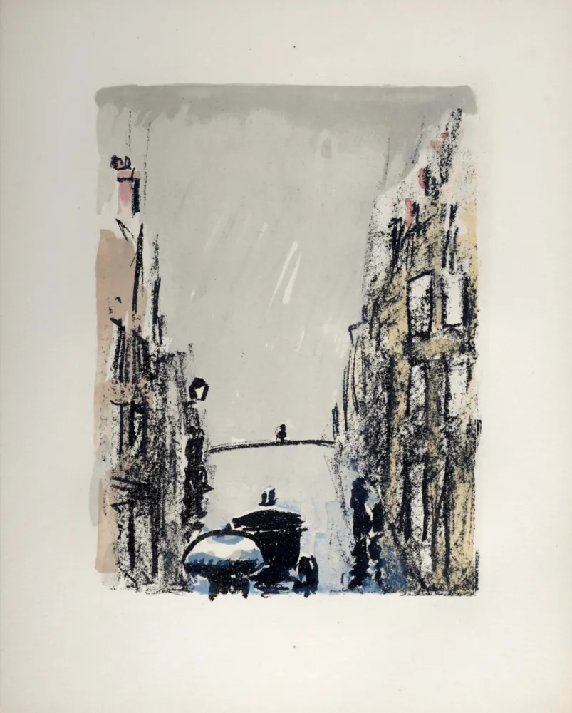 石版画 Van Dongen - Une frontière de la Butte : la Rue des Trois Frères