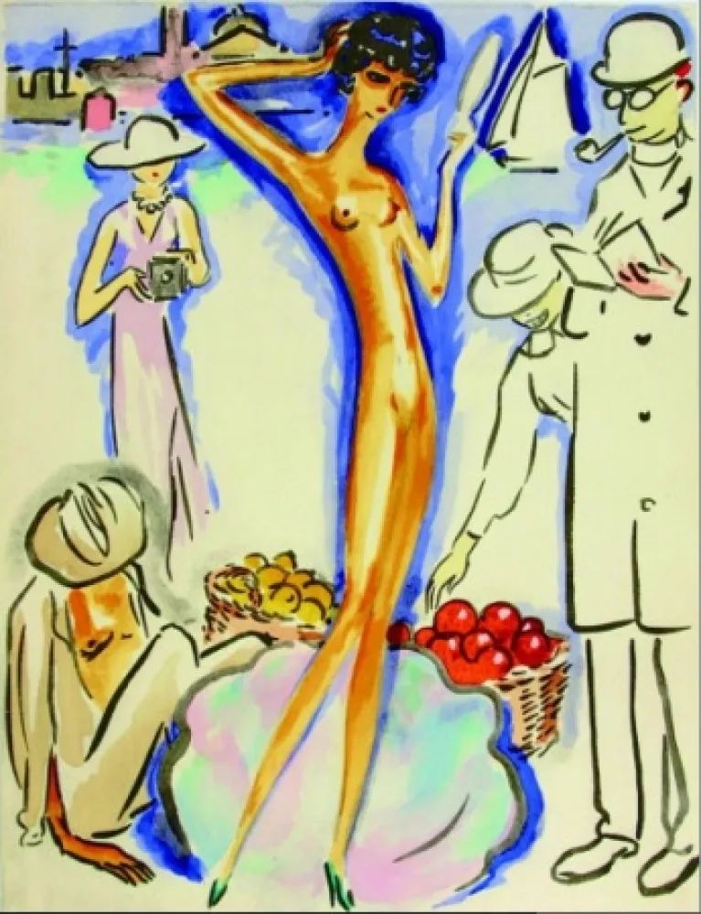 镂版印刷 Van Dongen - Venise- Girl with mirror