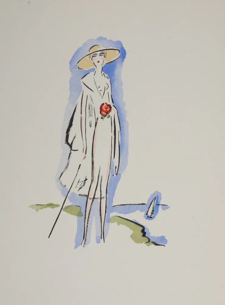 镂版印刷 Van Dongen - Woman at the Seaside, 1925