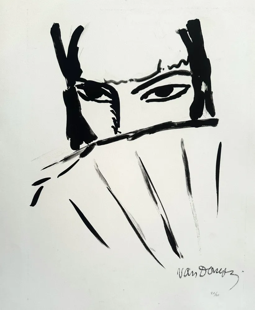 石版画 Van Dongen - Woman with a Fan